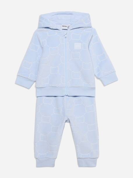Ensemble garçon 2 pièces gilet à capuche et bas Bleu ciel 1 - vertbaudet enfant 