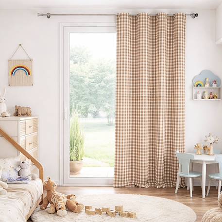 Rideau 100% coton vichy lourmarin Beige+Green+Terracotta 13 - vertbaudet enfant 