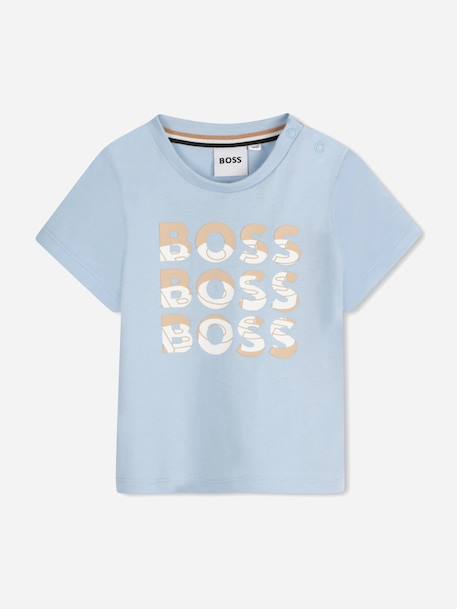 T-shirt col rond Bleu+Bleu foncé+Jaune / vert 1 - vertbaudet enfant 