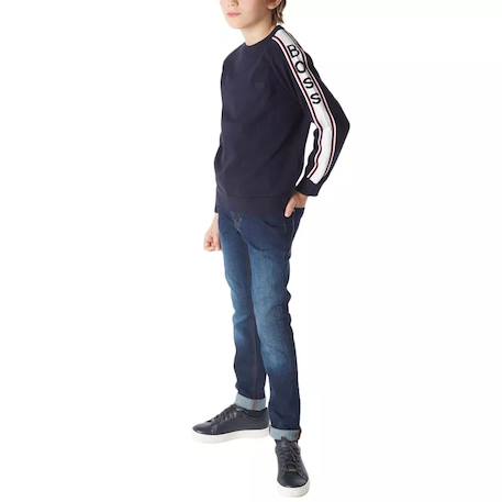 Sweat garçon en coton Bleu marine, blanc 4 - vertbaudet enfant 