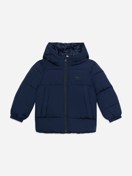 Doudoune garçon à capuche Bleu foncé+Noir 1 - vertbaudet enfant 