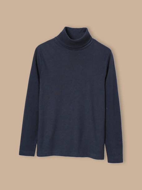 Sous-pull garçon - coton biologique Bleu fonce uni 1 - vertbaudet enfant 