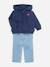 Ensemble garçon 3 pièces body gilet à capuche et jean Bleu / blanc / bleu foncé 4 - vertbaudet enfant 