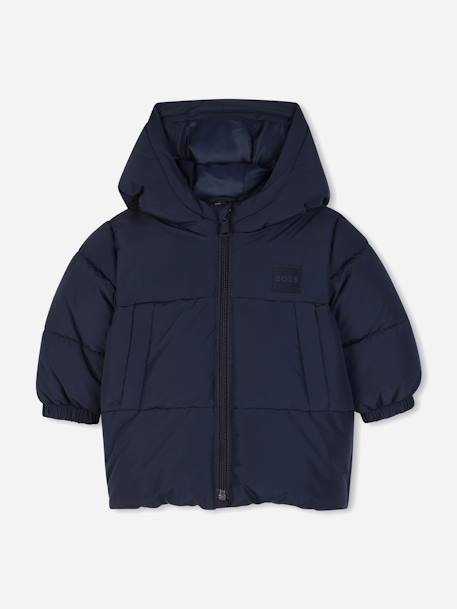 Blouson garçon à capuche Bleu foncé 1 - vertbaudet enfant 
