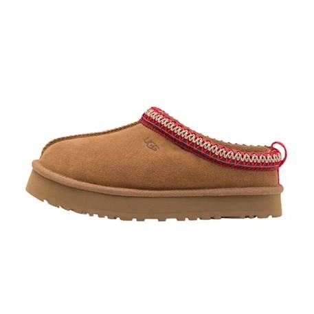 Chaussons mules fille en daim Chesnut, rouge+Gris, beige 1 - vertbaudet enfant 