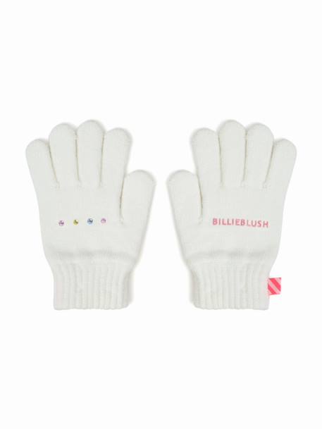 Gant fille en maille Beige clair 1 - vertbaudet enfant 