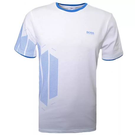 Tee-shirt garçon en coton Blanc, bleu+Bleu, orange 1 - vertbaudet enfant 
