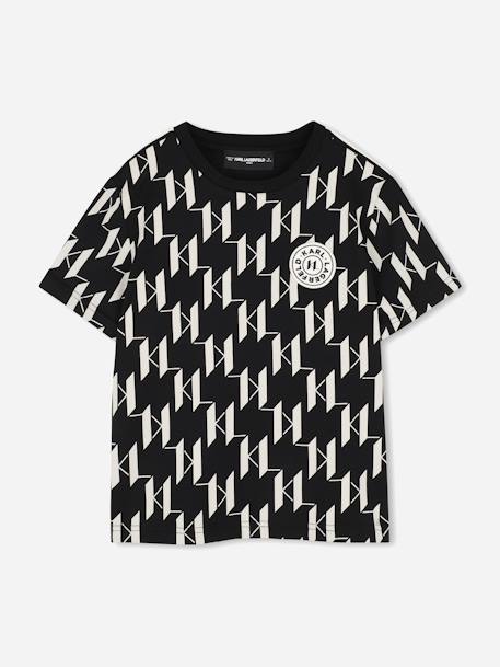 T-shirt  garçon col rond Noir / beige 1 - vertbaudet enfant 
