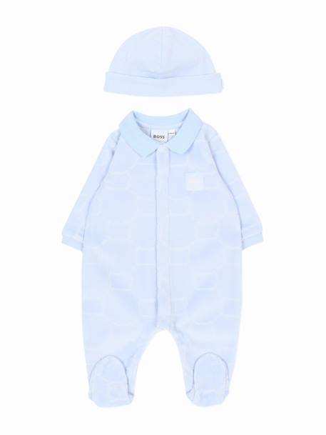 Combinaison garçon avec bonnet Beige+Bleu ciel 4 - vertbaudet enfant 