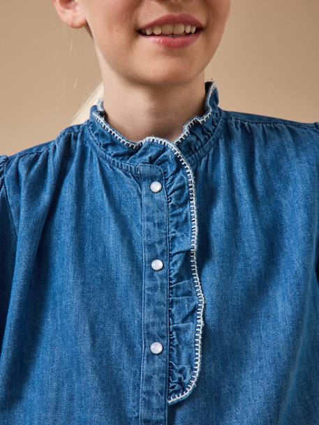 Chemise en denim fille Denim bleu 3 - vertbaudet enfant 
