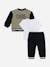 Ensemble garçon 3 pièces t-shirt gilet et bas Noir / kaki / blanc 2 - vertbaudet enfant 