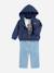 Ensemble garçon 3 pièces body gilet à capuche et jean Bleu / blanc / bleu foncé 3 - vertbaudet enfant 