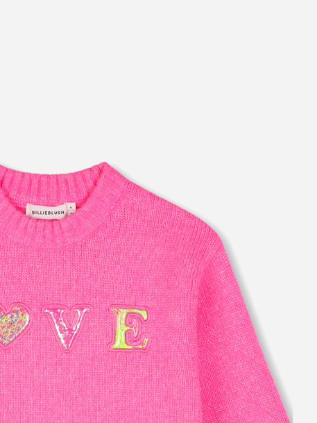 Pull col rond Rose flash 3 - vertbaudet enfant 