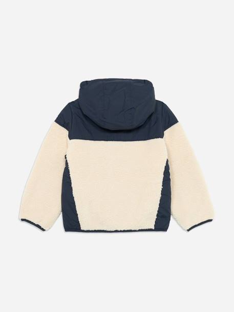 Veste garçon à capuche Beige / bleu foncé+Beige / kaki 2 - vertbaudet enfant 