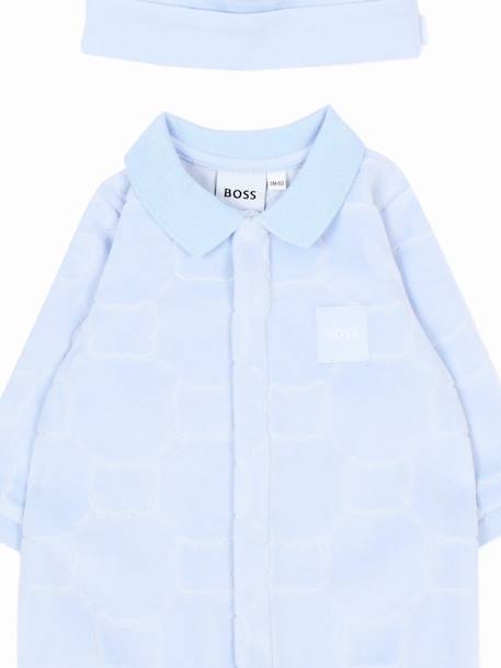 Combinaison garçon avec bonnet Beige+Bleu ciel 6 - vertbaudet enfant 