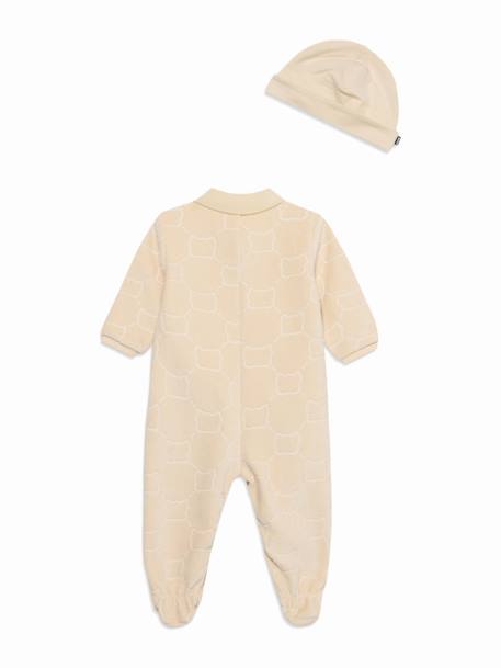 Combinaison garçon avec bonnet Beige+Bleu ciel 2 - vertbaudet enfant 