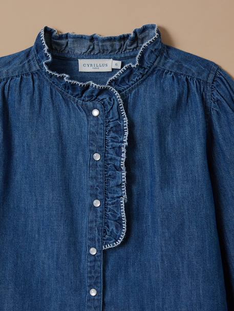 Chemise en denim fille Denim bleu 2 - vertbaudet enfant 