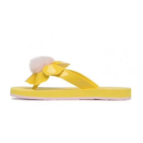 Sandales fille en cuir Jaune citron, blanc+Jaune foncé+Rose clair 1 - vertbaudet enfant 