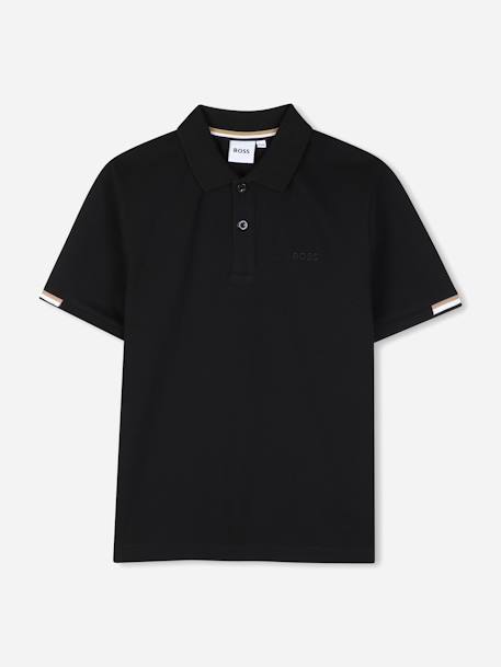 Polo garçon col classique Blanc+Noir 4 - vertbaudet enfant 