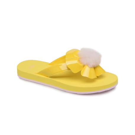 Sandales fille en cuir Jaune citron, blanc+Jaune foncé+Rose clair 2 - vertbaudet enfant 