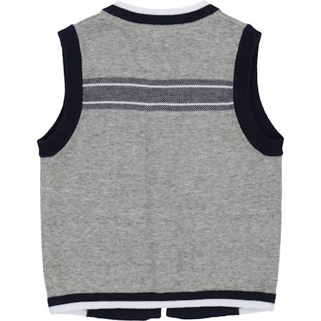Gilet garçon Gris, bleu marine 2 - vertbaudet enfant 