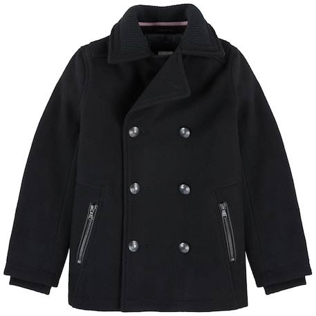 Parka enfant en laine Noir foncé 1 - vertbaudet enfant 