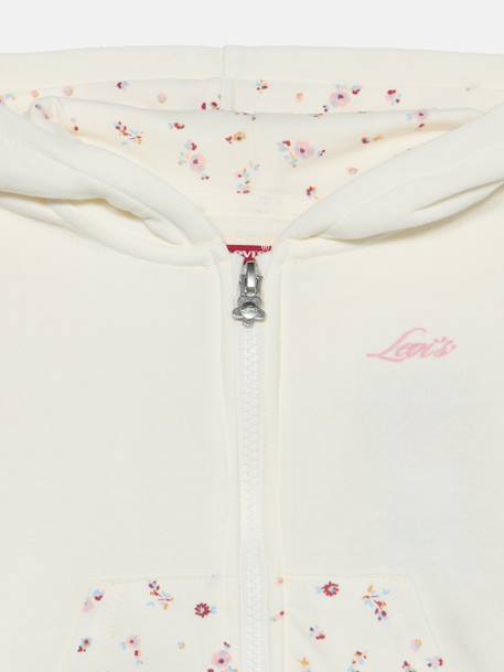 Ensemble fille 3 pièces t-shirt gilet à capuche et jean évasé Blanc / bleu / rose 3 - vertbaudet enfant 