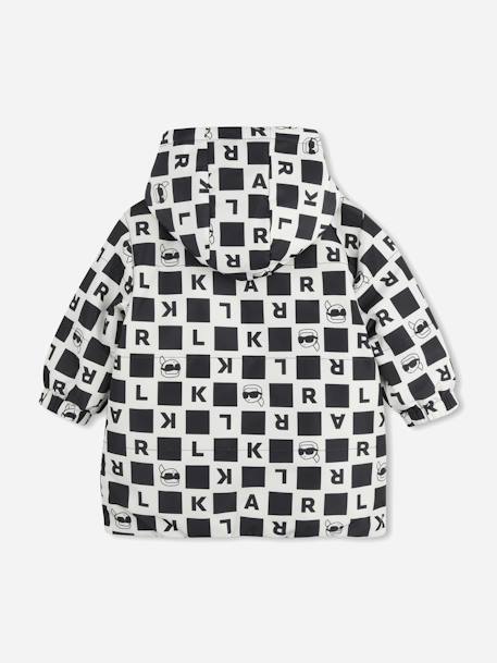 Doudoune garçon à capuche Noir / blanc cassé 2 - vertbaudet enfant 