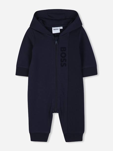 Combinaison garçon à zip Beige+Bleu foncé 4 - vertbaudet enfant 