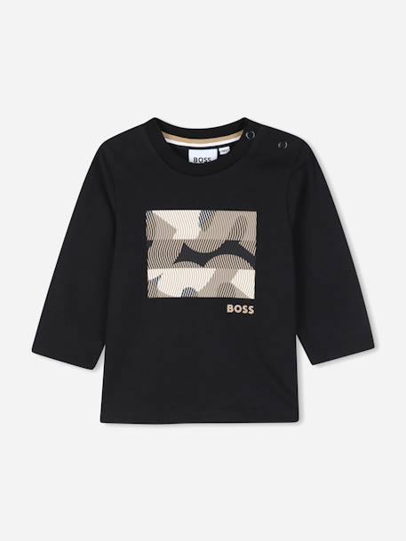 T-shirt garçon manches longues Blanc+Noir / beige 4 - vertbaudet enfant 