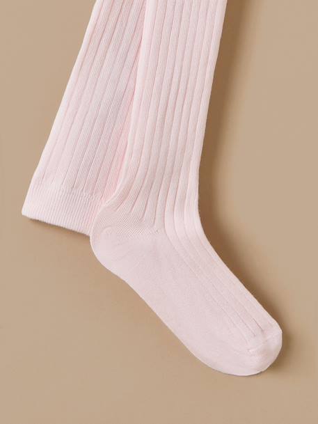 Collants à côtes fille Gris chine fonce+Marine+Rose doux 9 - vertbaudet enfant 