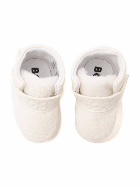 Chaussons garçon à scratch Blanc cassé 4 - vertbaudet enfant 