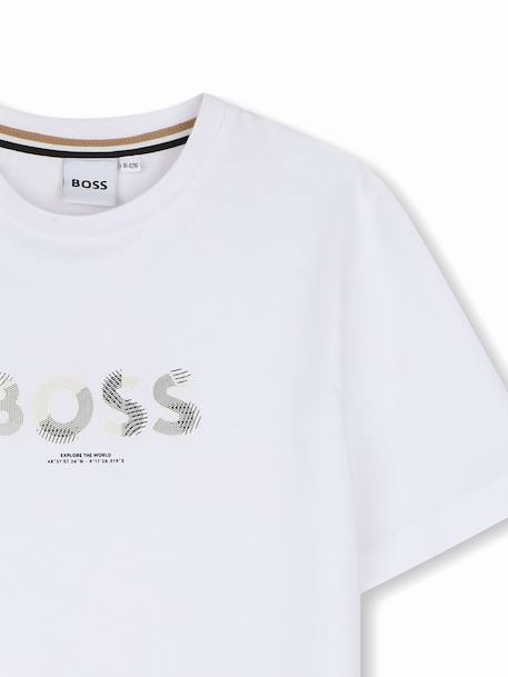 T-shirt  garçon col rond Blanc+Bleu 3 - vertbaudet enfant 