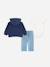 Ensemble garçon 3 pièces body gilet à capuche et jean Bleu / blanc / bleu foncé 2 - vertbaudet enfant 