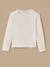 T-shirt manches longues fille Ecru+Marine 1 - vertbaudet enfant 