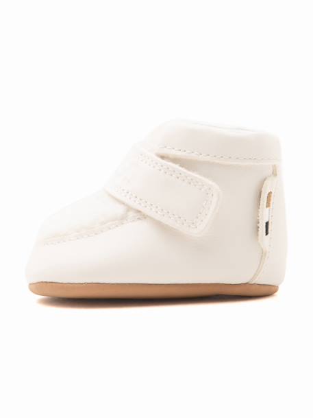 Chaussons garçon à scratch Blanc cassé 1 - vertbaudet enfant 