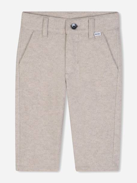 Pantalon garçon coupe droite Ecru 1 - vertbaudet enfant 