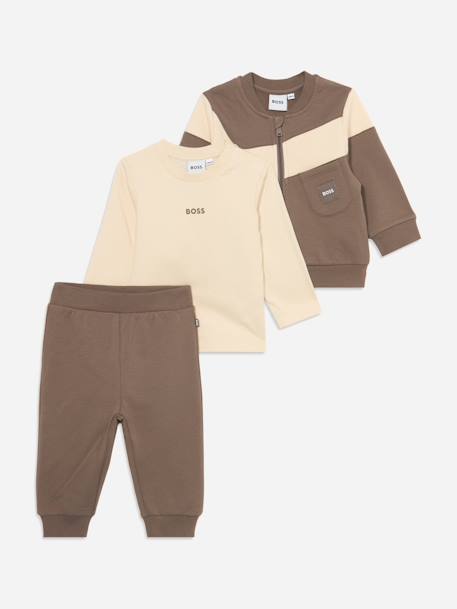 Ensemble garçon 3 pièces Marron / beige 1 - vertbaudet enfant 