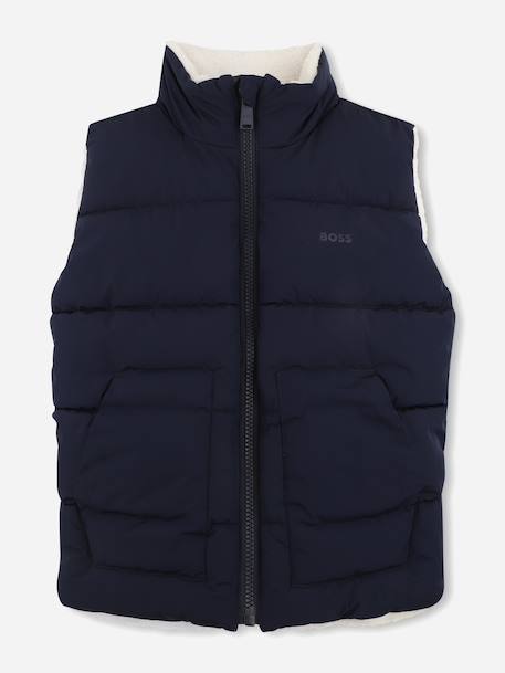 Doudoune garçon reversible Ecru / bleu 2 - vertbaudet enfant 