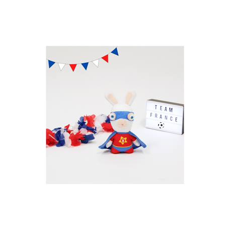 Peluche lapins crétins super lapin bleu et rouge sonore 18 cm Bleu 2 - vertbaudet enfant 