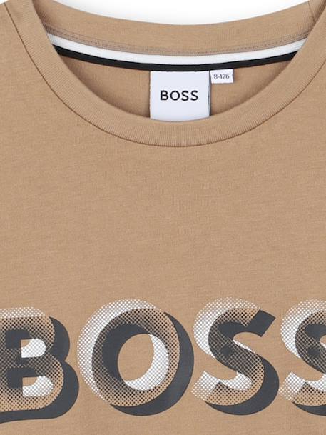 T-shirt  garçon col rond Beige foncé+Noir 3 - vertbaudet enfant 