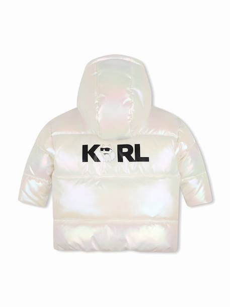 Blouson fille à capuche Blanc irisé 2 - vertbaudet enfant 