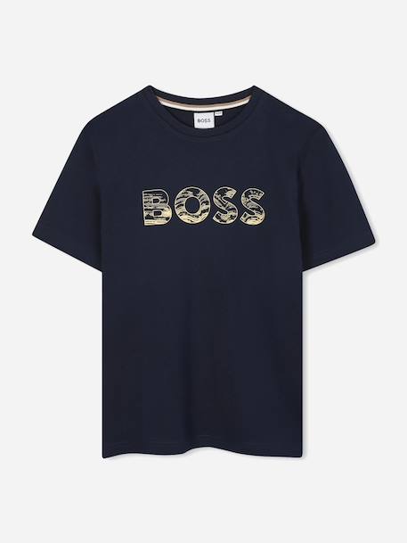 T-shirt  garçon col rond Bleu+Noir+Vert 1 - vertbaudet enfant 