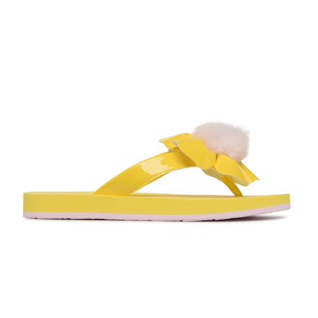 Sandales fille en cuir Jaune citron, blanc+Jaune foncé+Rose clair 3 - vertbaudet enfant 