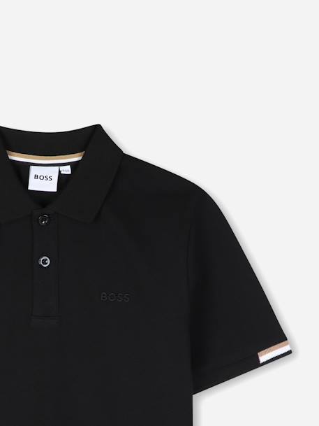 Polo garçon col classique Blanc+Noir 5 - vertbaudet enfant 