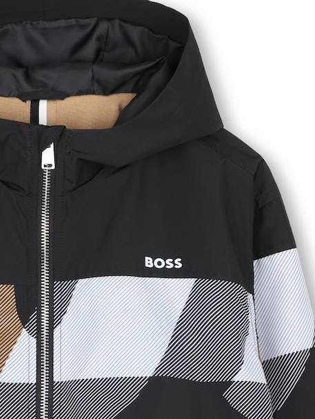 Blouson garçon zippé à capuche Noir 3 - vertbaudet enfant 