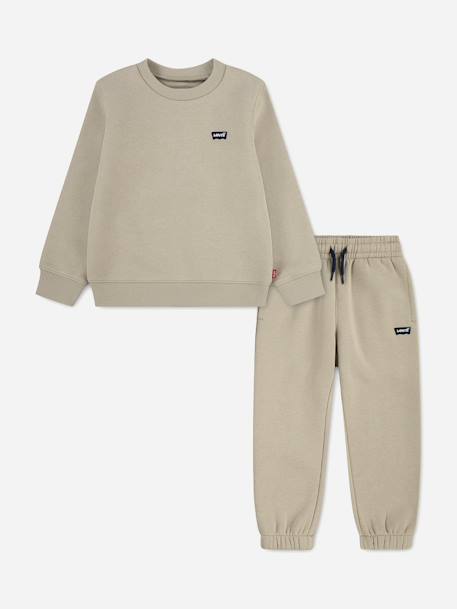 Ensemble garçon garçon 2 pièces en coton Beige foncé+Gris+Noir 1 - vertbaudet enfant 