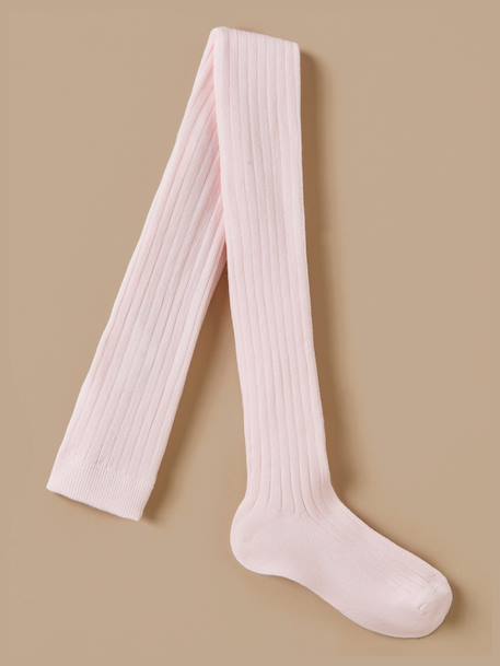 Collants à côtes fille Gris chine fonce+Marine+Rose doux 8 - vertbaudet enfant 