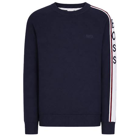 Sweat garçon en coton Bleu marine, blanc 1 - vertbaudet enfant 