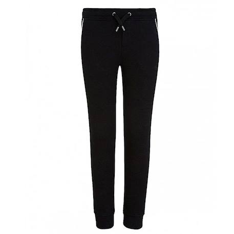 Pantalon de survêtement fille en coton Noir, blanc 1 - vertbaudet enfant 